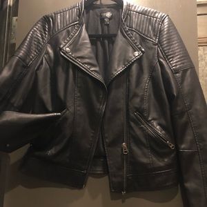 Top shop faux leather biker jacket